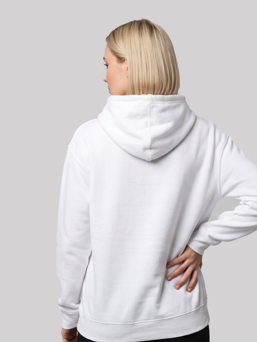 White Fleece Hoodie | Unisex Pullover