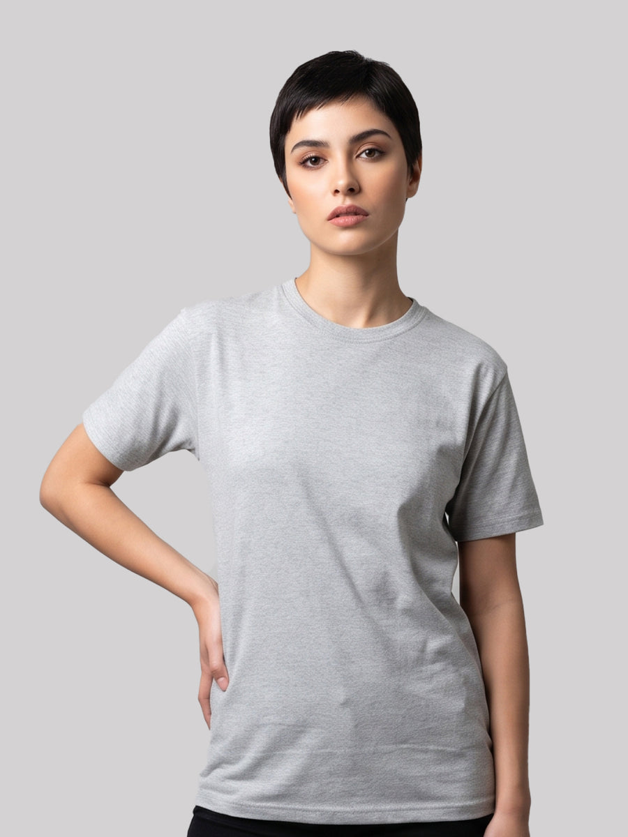 Athletic Heather Unisex Cotton Blend T-Shirt - Ribbed Neck