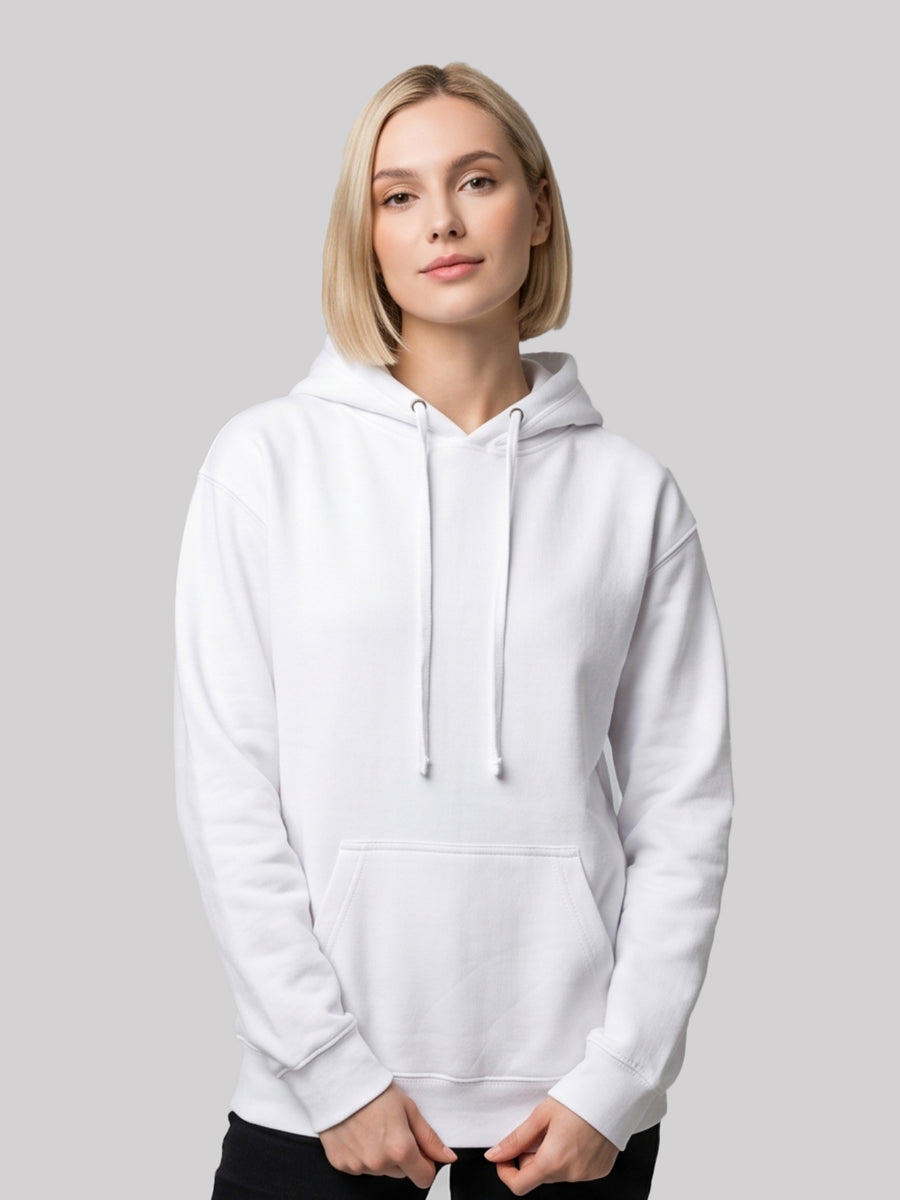White Fleece Hoodie | Unisex Pullover